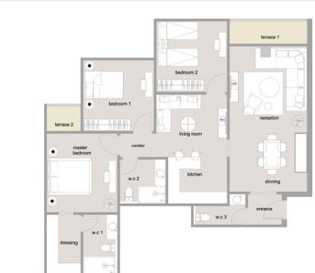 Floor plan for apartment at Ri8