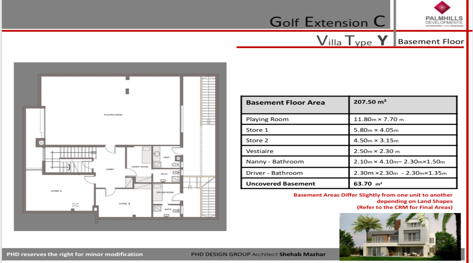 Floor plan for villa at Palm Hills Golf Extension