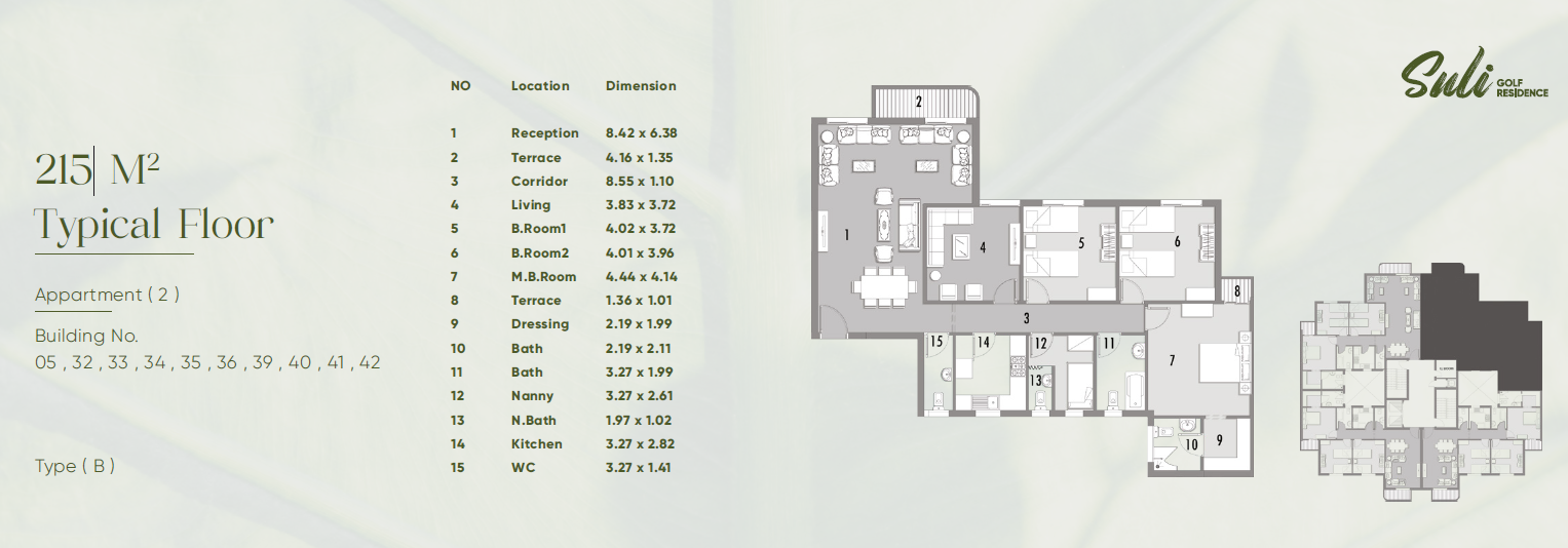 Floor plan for apartment at Suli Golf Residence