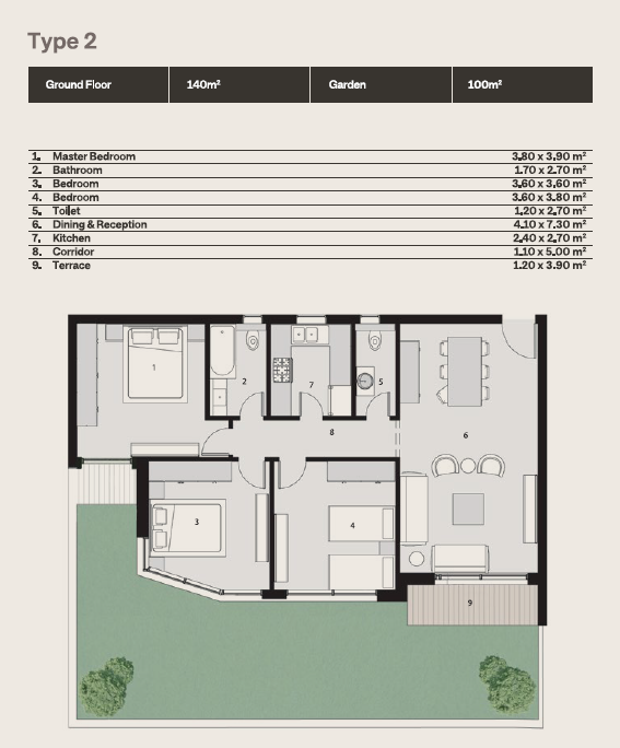Floor plan for apartment at The Median Residences