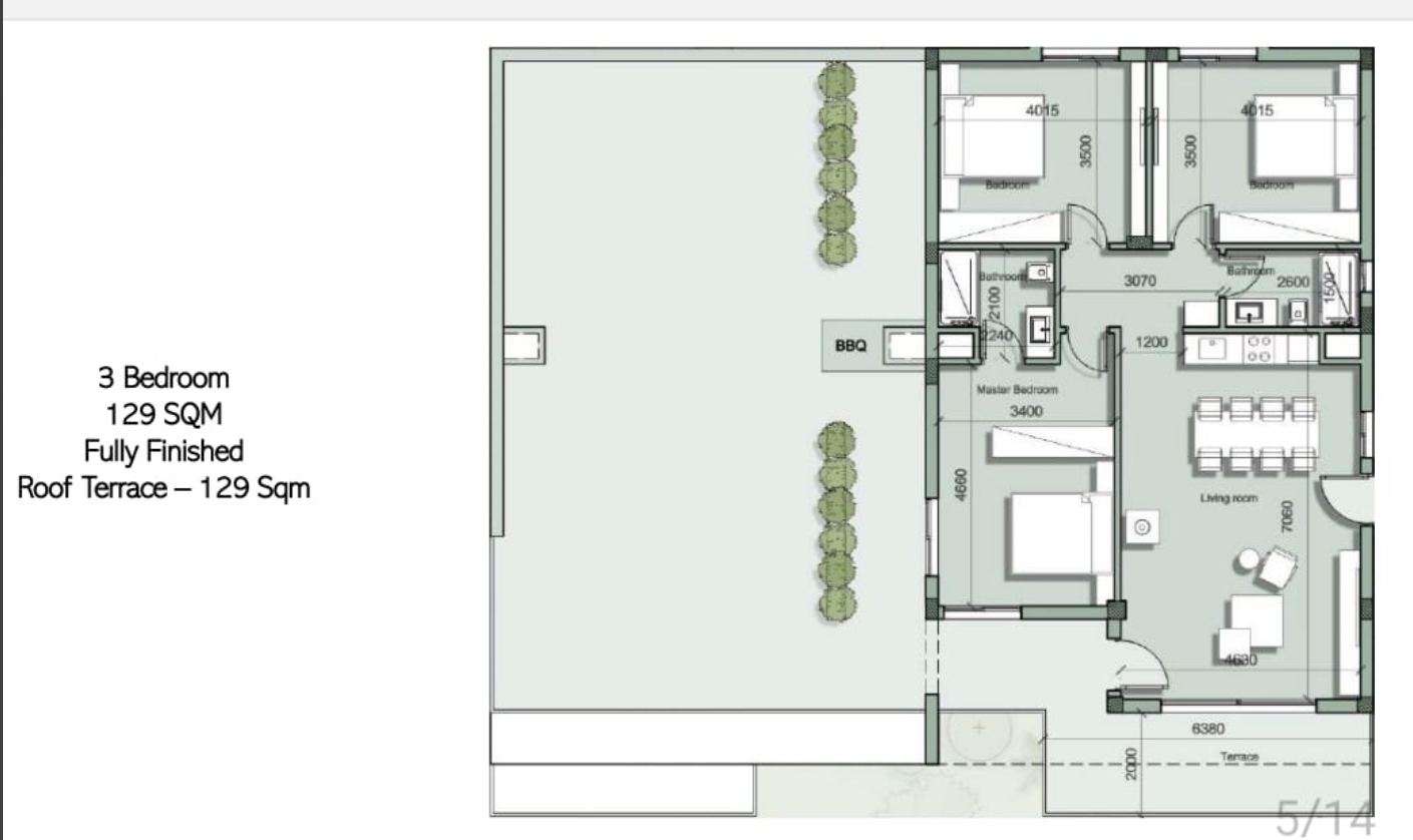 Floor plan for chalet at Fouka Bay