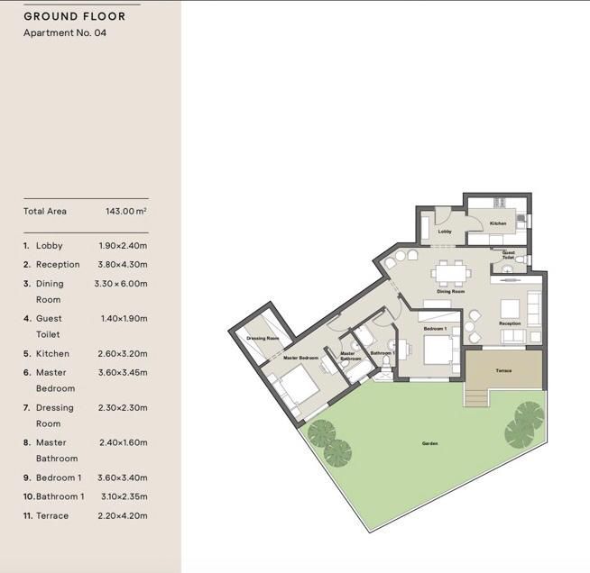 Floor plan for apartment at Axis X Iwan