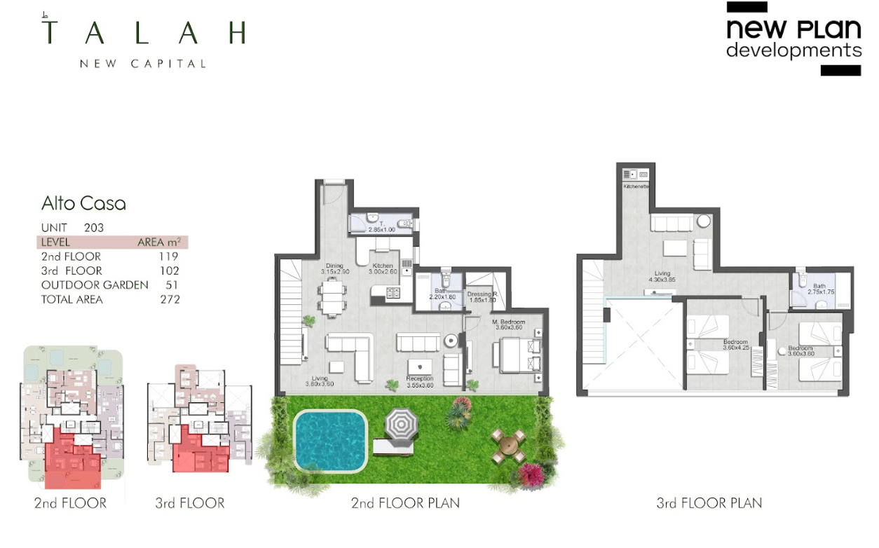 Floor plan for duplex at Talah