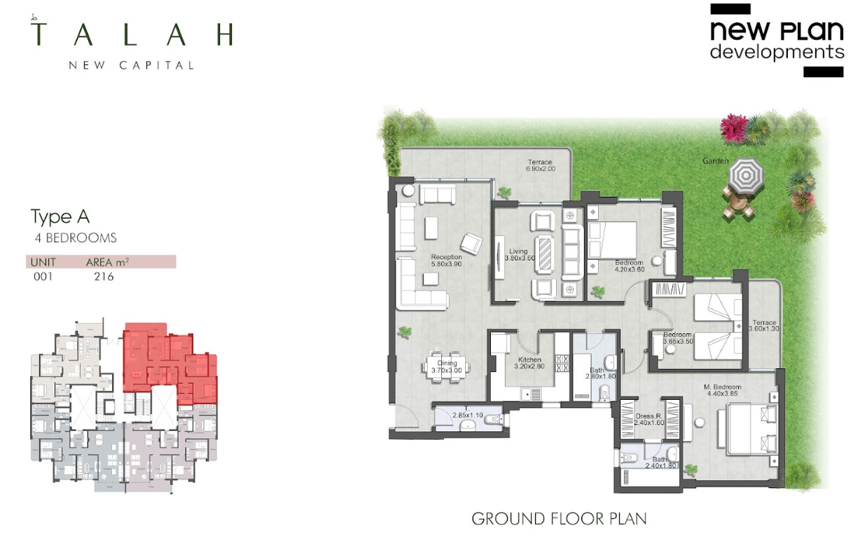Floor plan for apartment at Talah