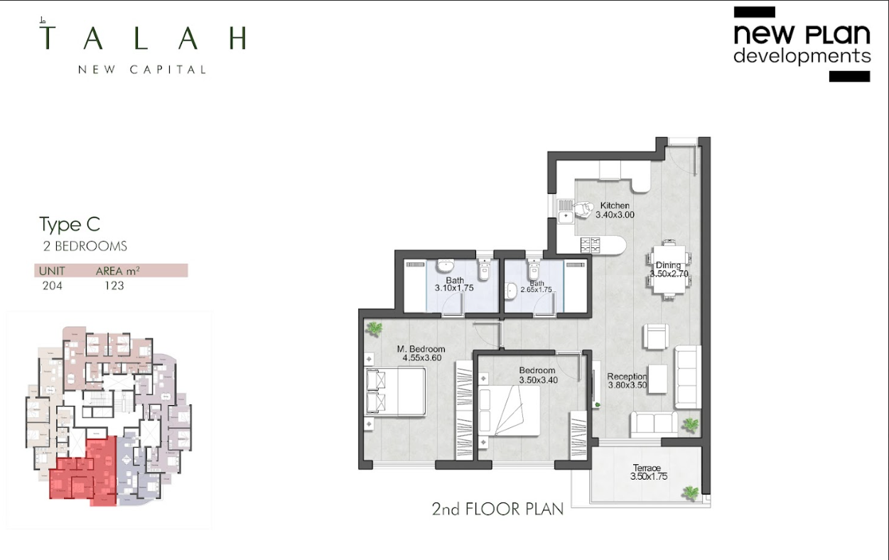 Floor plan for apartment at Talah