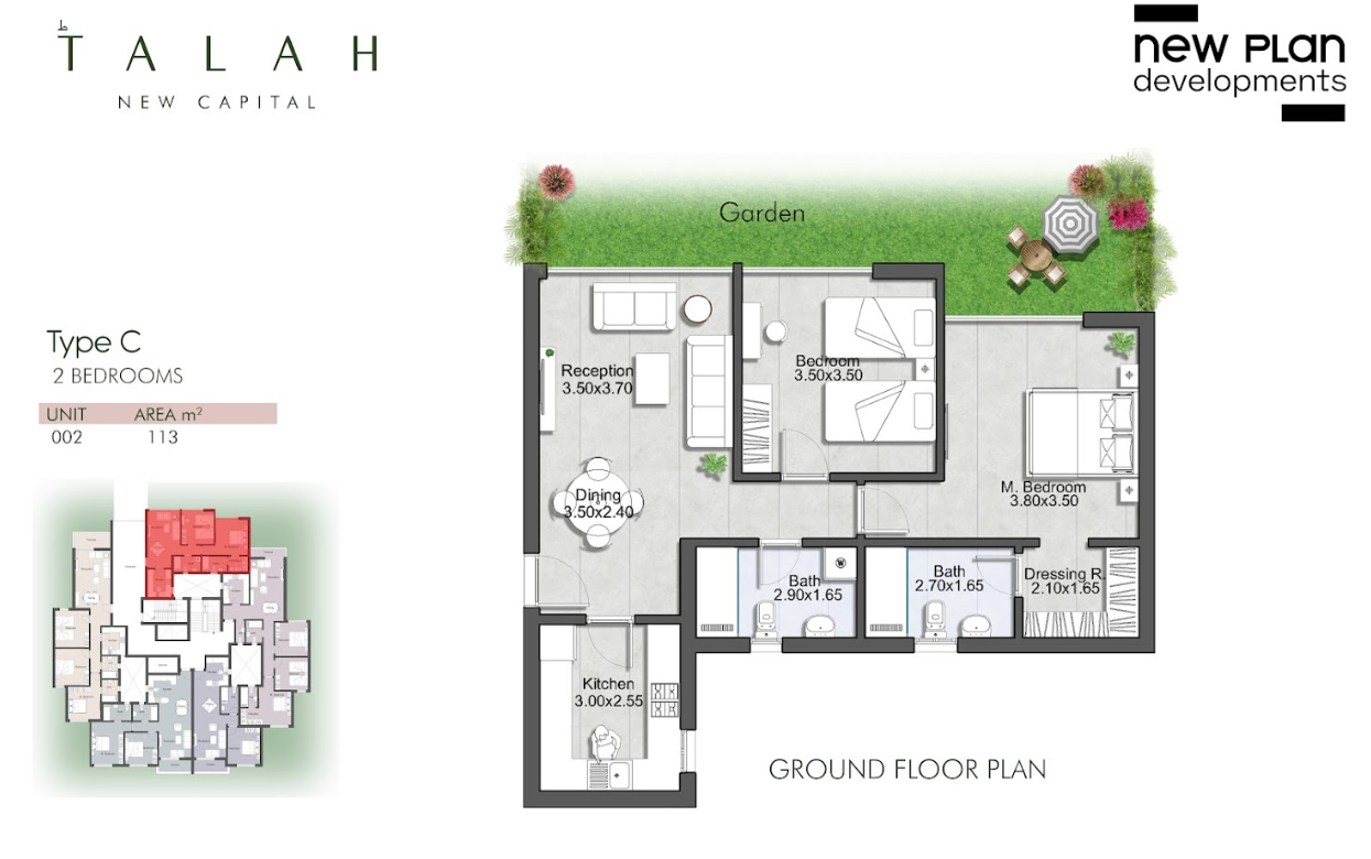 Floor plan for apartment at Talah