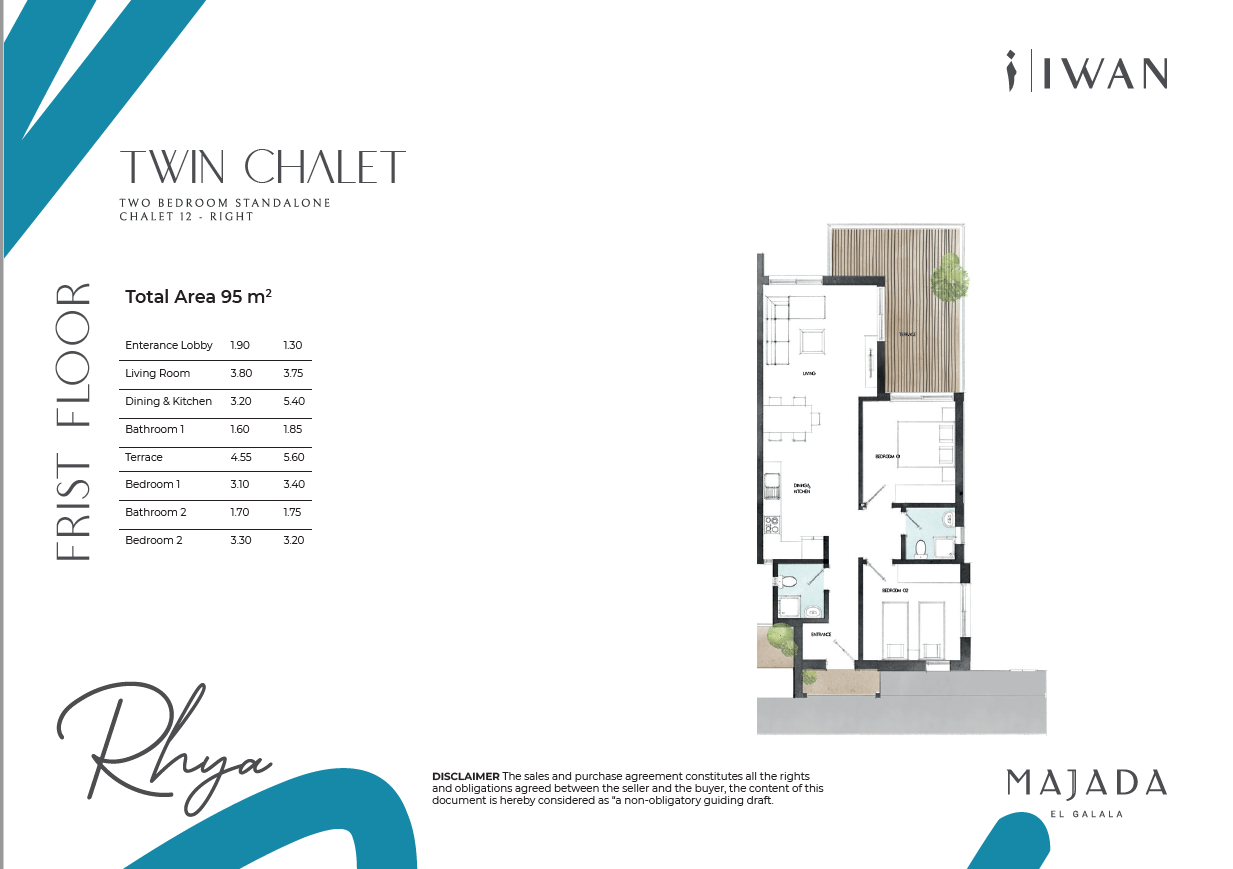 Floor plan for chalet at Majada Iwan