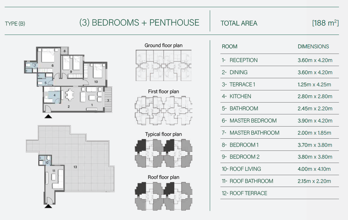 Floor plan for penthouse at Aster Residence