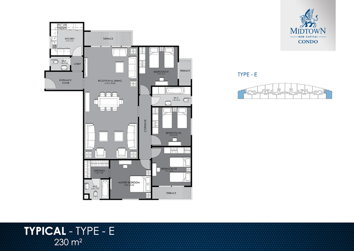 Floor plan for apartment at Midtown condo