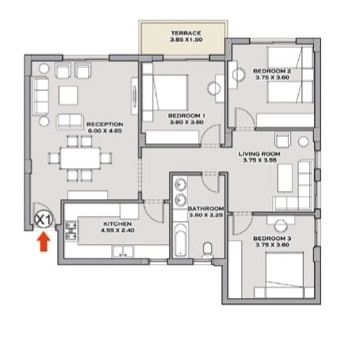 Floor plan for apartment at Taj City