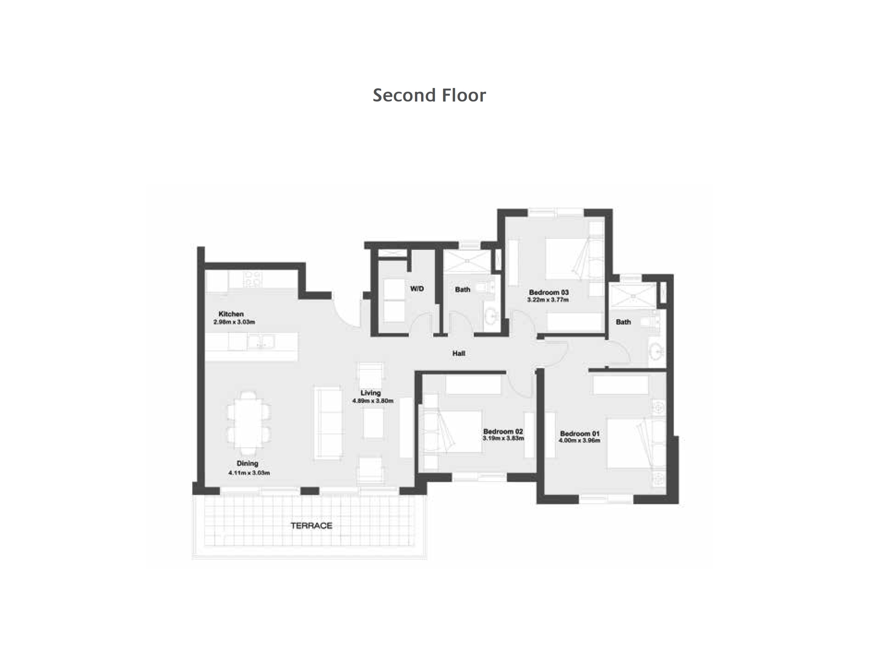 Floor plan for penthouse at Marassi