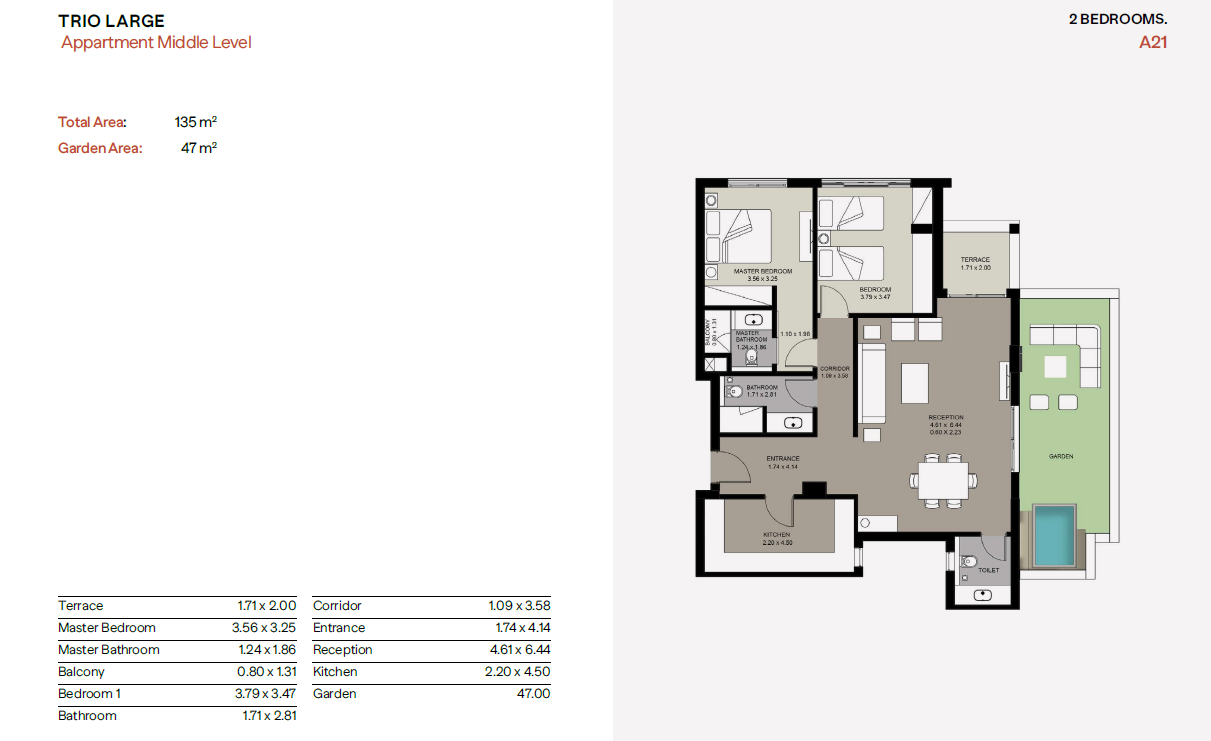 Floor plan for duplex at Trio