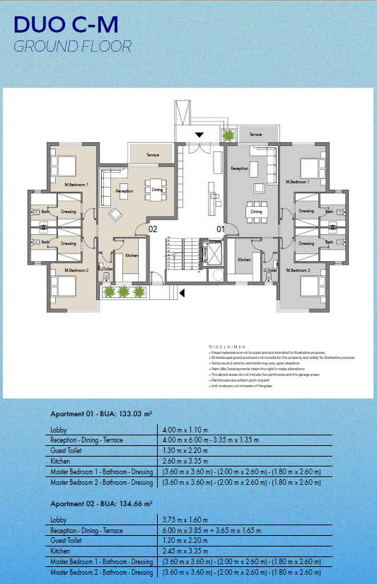 Floor plan for apartment at Badya