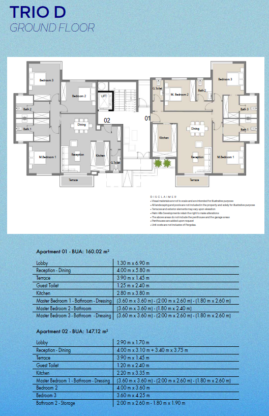 Floor plan for apartment at Badya