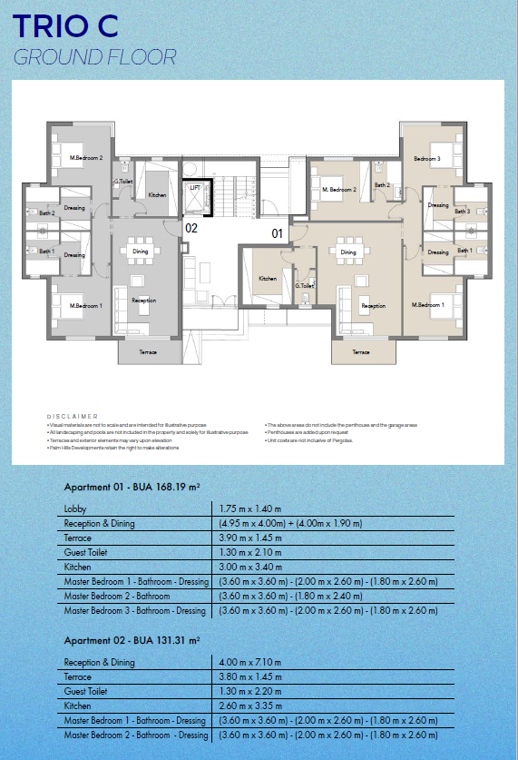 Floor plan for apartment at Badya