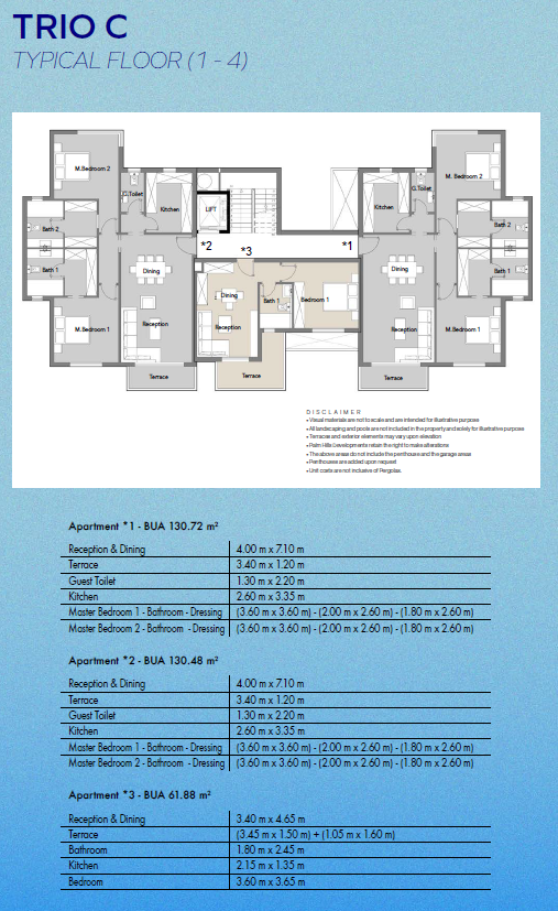 Floor plan for apartment at Badya