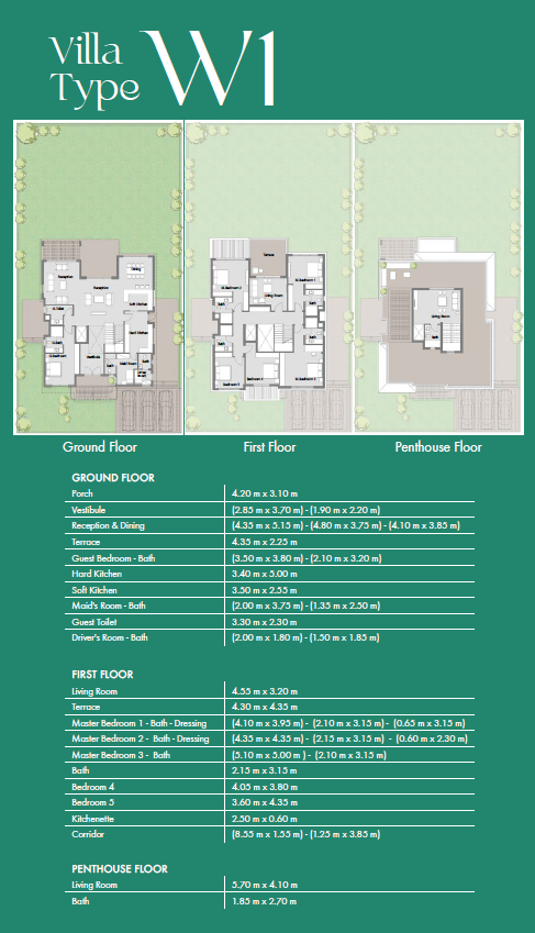 Floor plan for villa at Badya