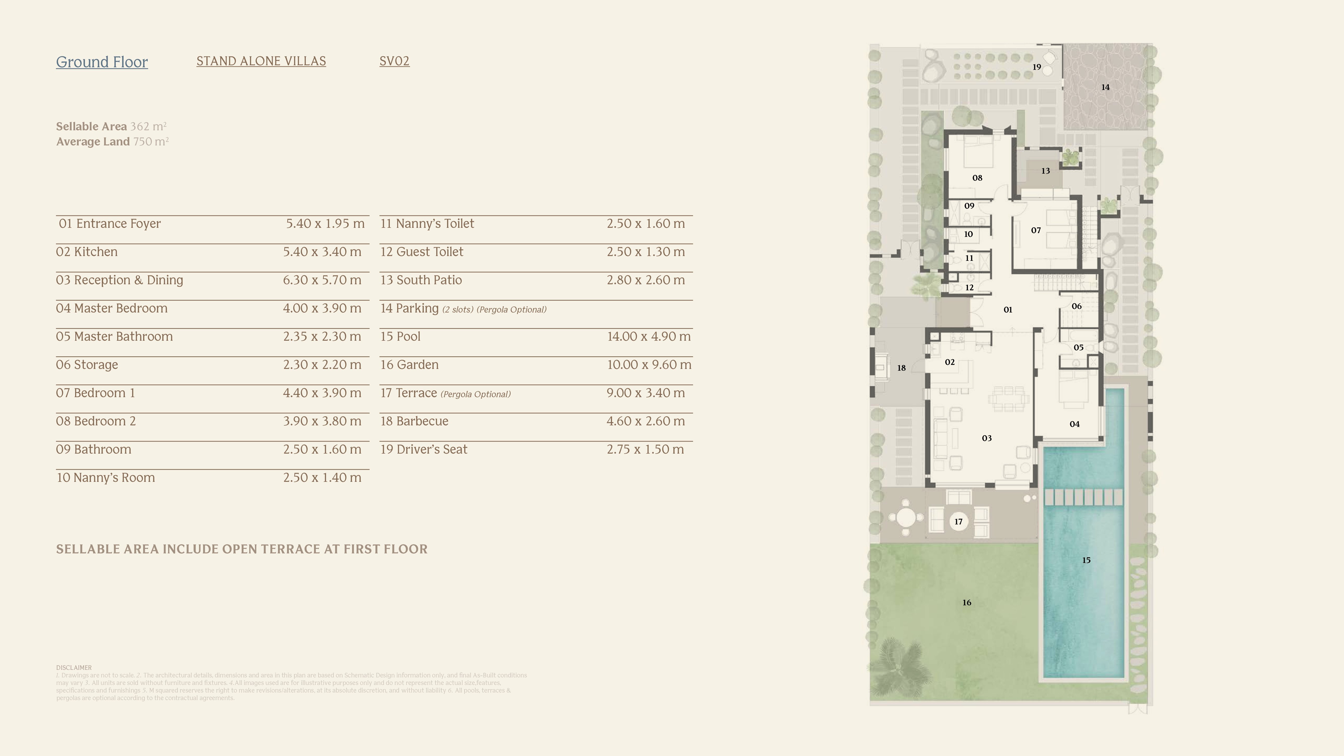 Floor plan for villa at El Masyaf