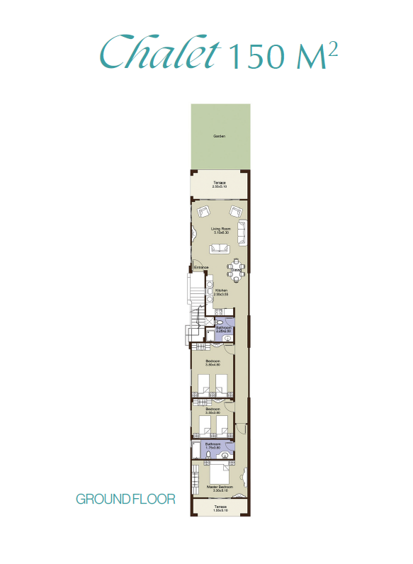 Floor plan for chalet at La Vista Gardens