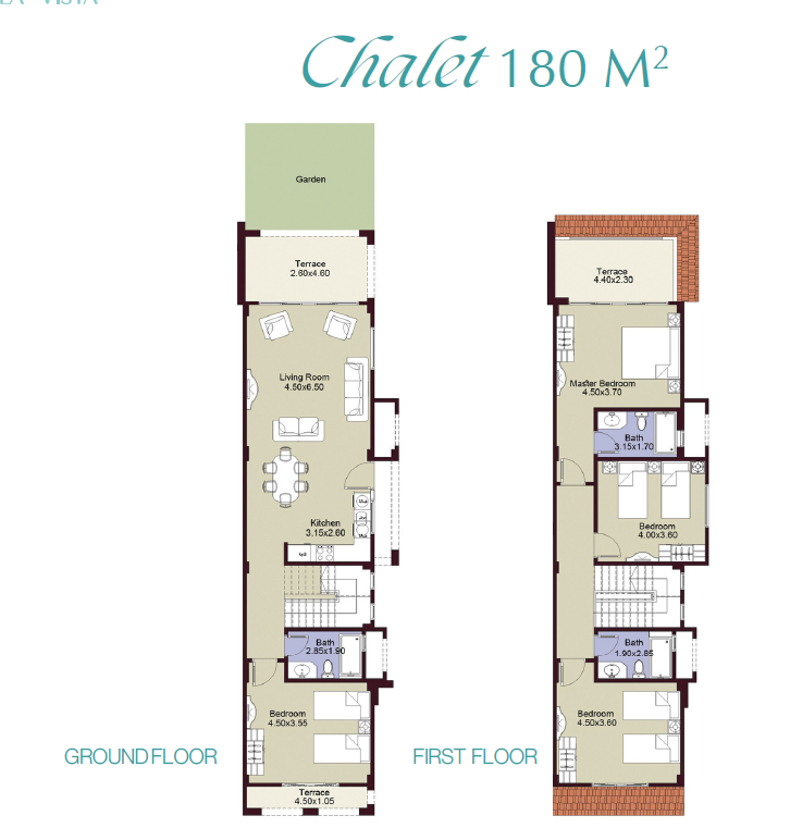 Floor plan for duplex at La Vista Gardens