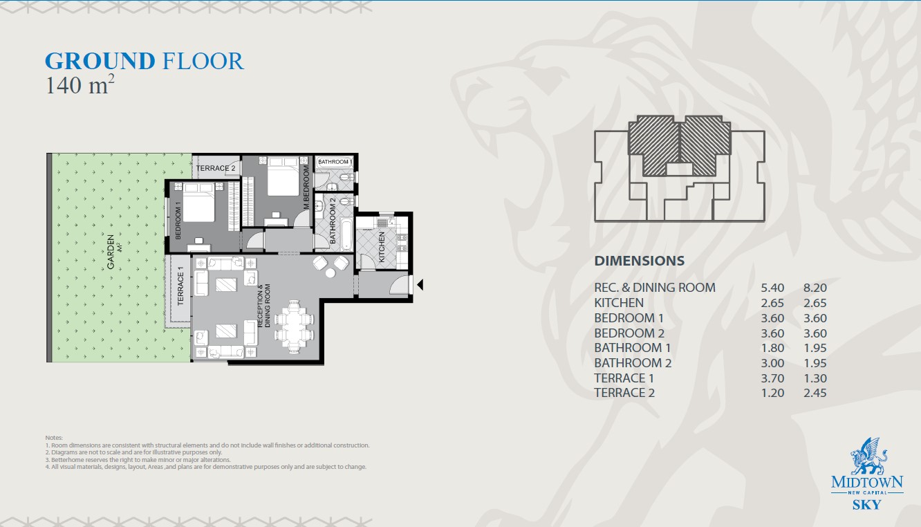 Floor plan for apartment at Midtown Sky