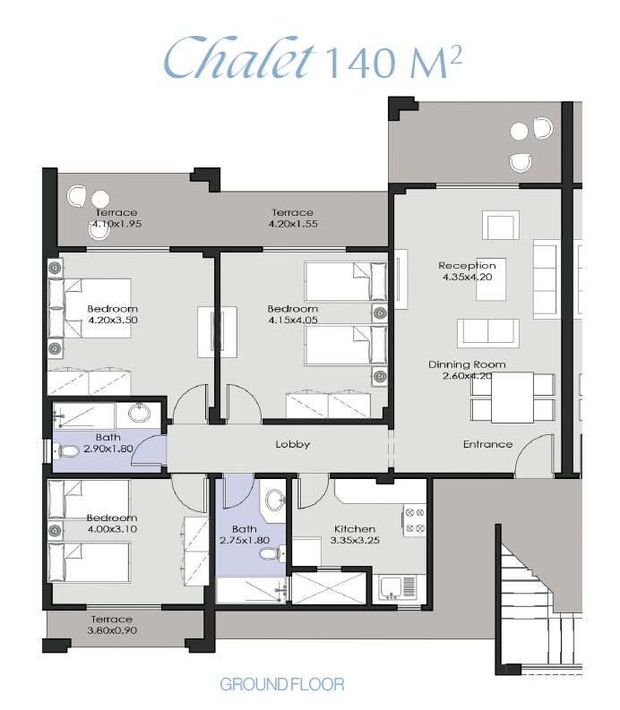 Floor plan for chalet at La Vista Ray