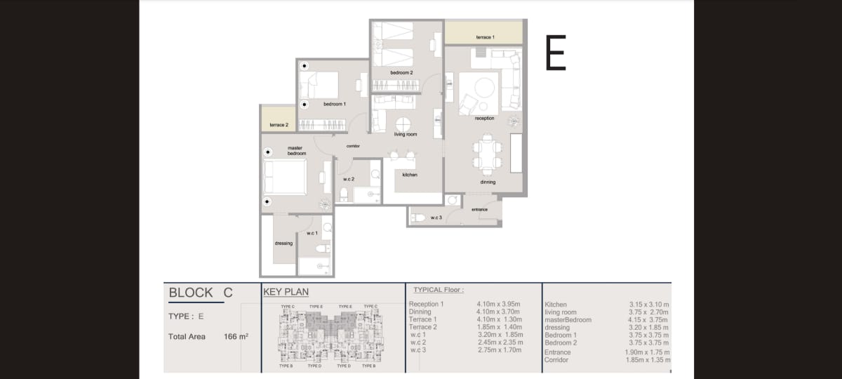 Floor plan for apartment at Ri8
