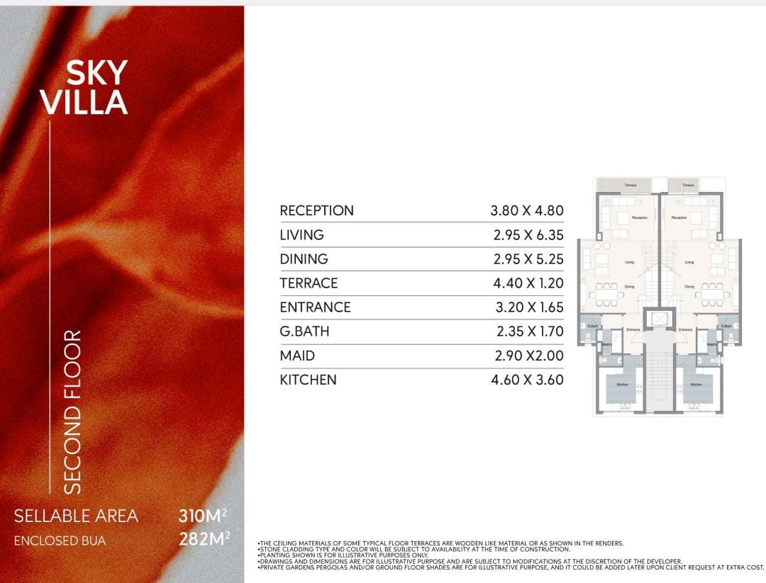 Floor plan for duplex at Telal East