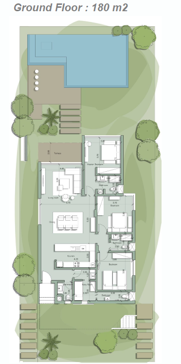 Floor plan for chalet at Fouka Bay