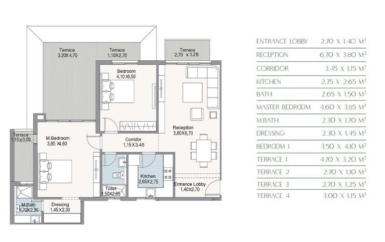 Floor plan for apartment at Stone Park