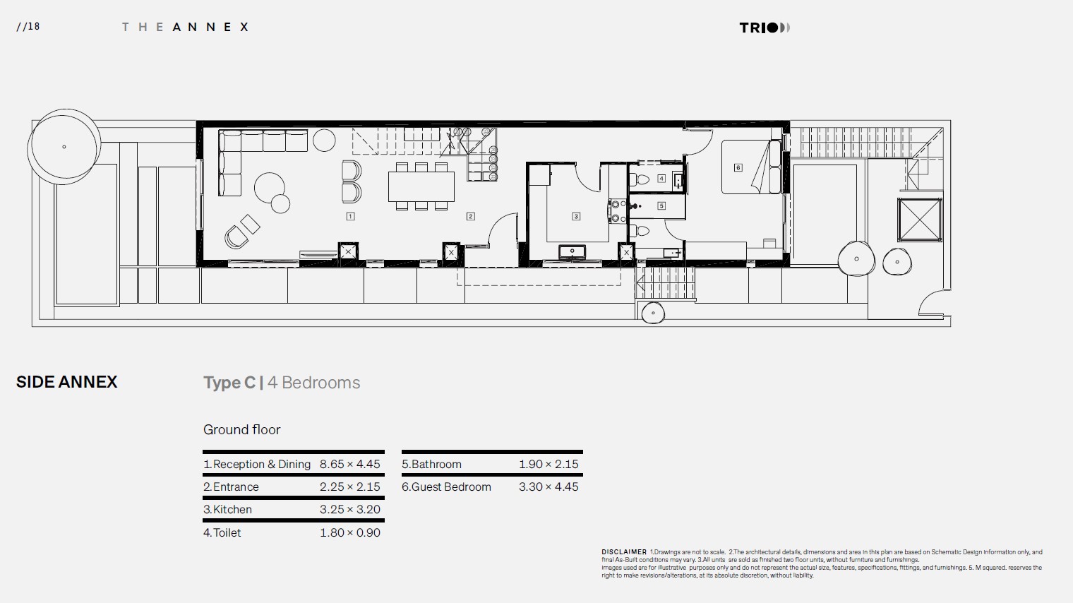 Floor plan for duplex at Trio