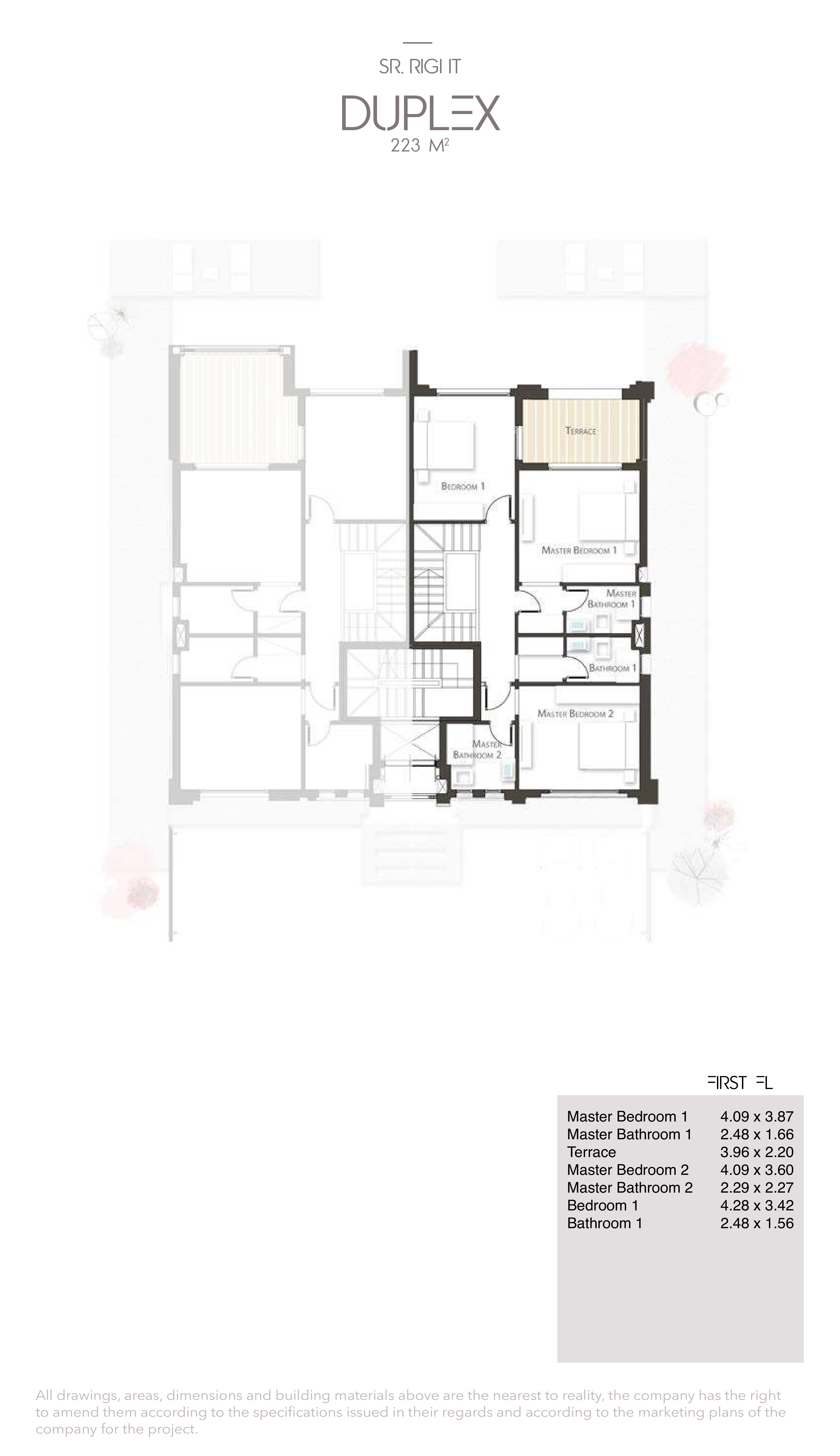 Floor plan for duplex at Gaia