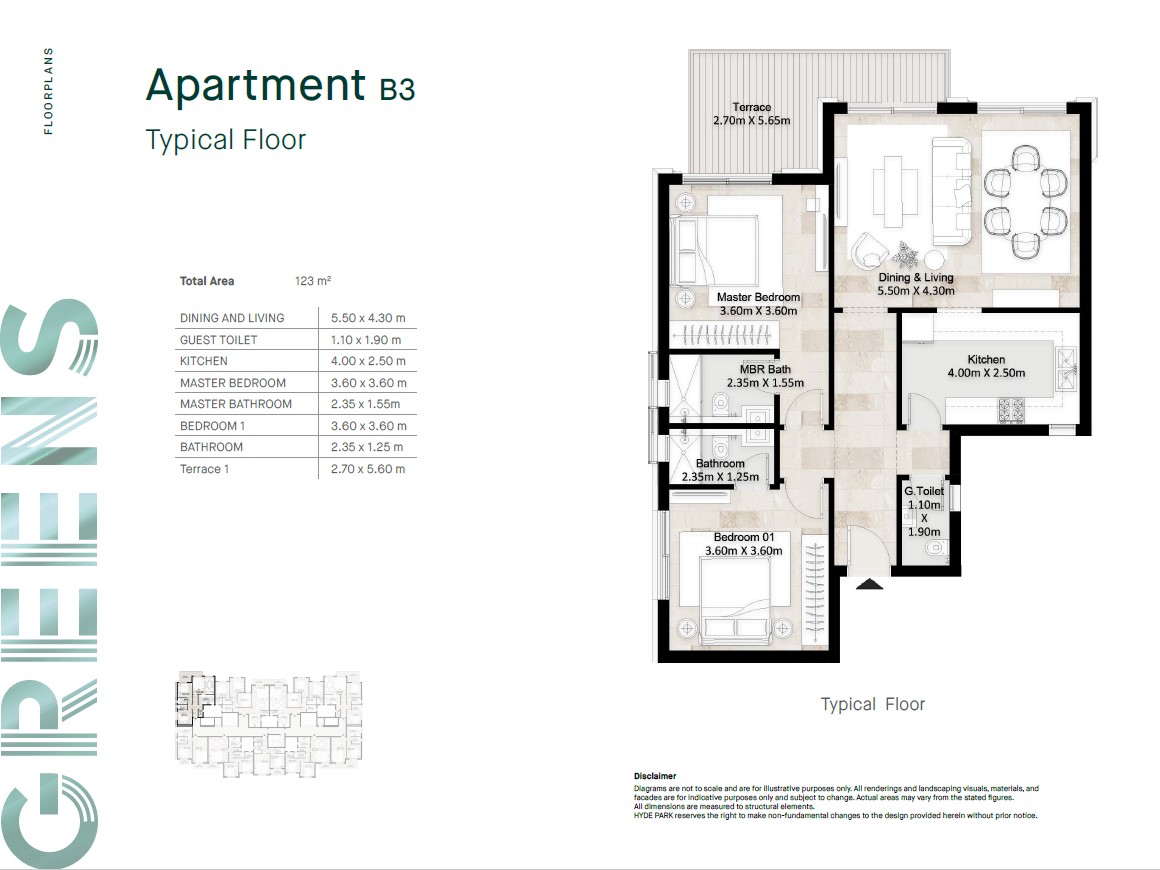 Floor plan for apartment at Hyde Park