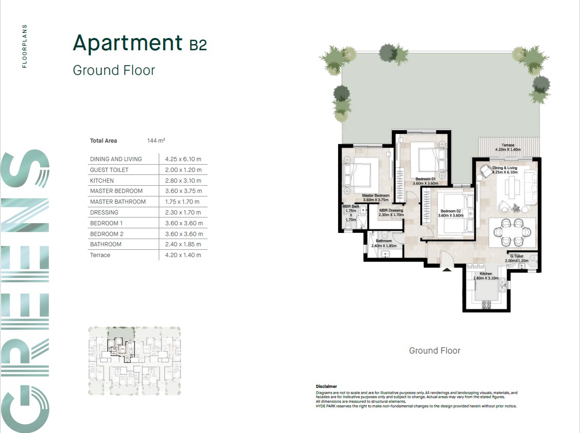 Floor plan for apartment at Hyde Park