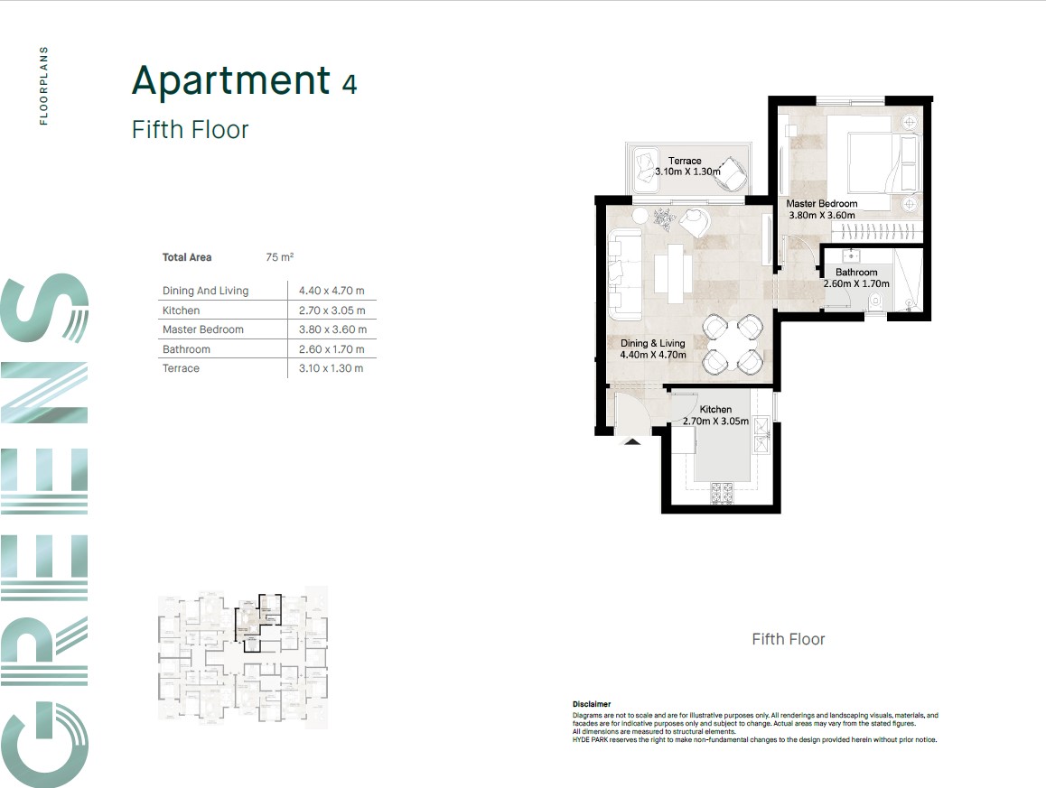 Floor plan for apartment at Hyde Park