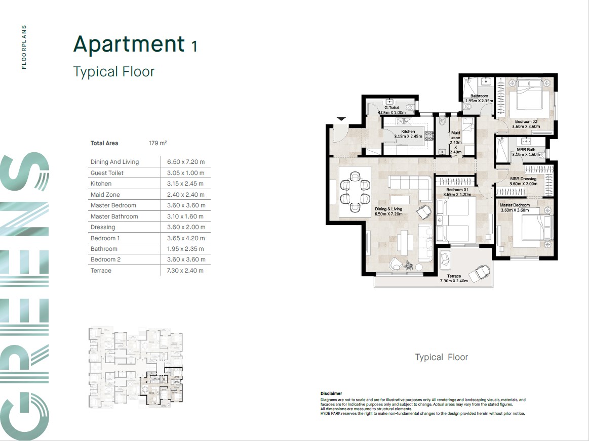 Floor plan for apartment at Hyde Park