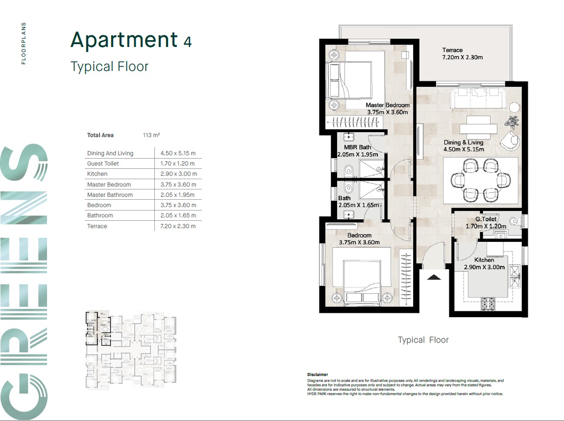 Floor plan for apartment at Hyde Park