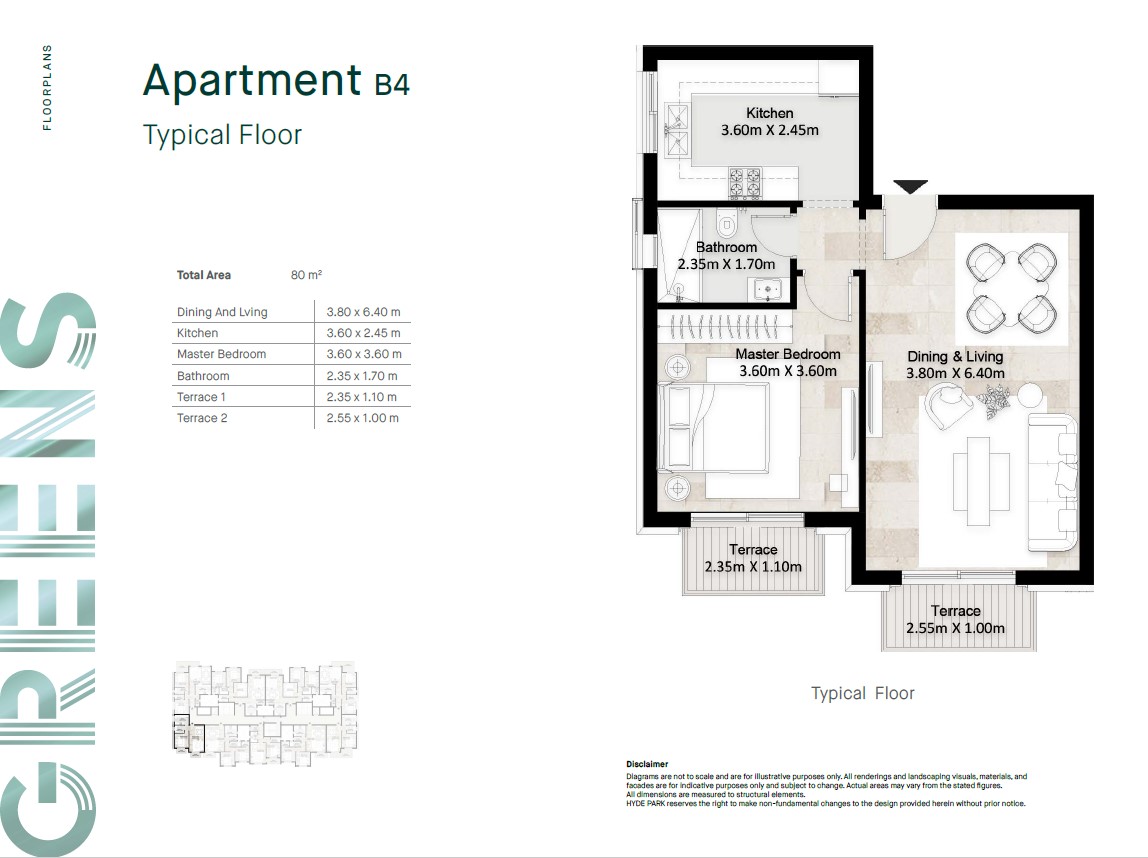 Floor plan for apartment at Hyde Park