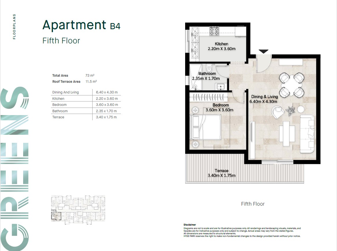 Floor plan for apartment at Hyde Park