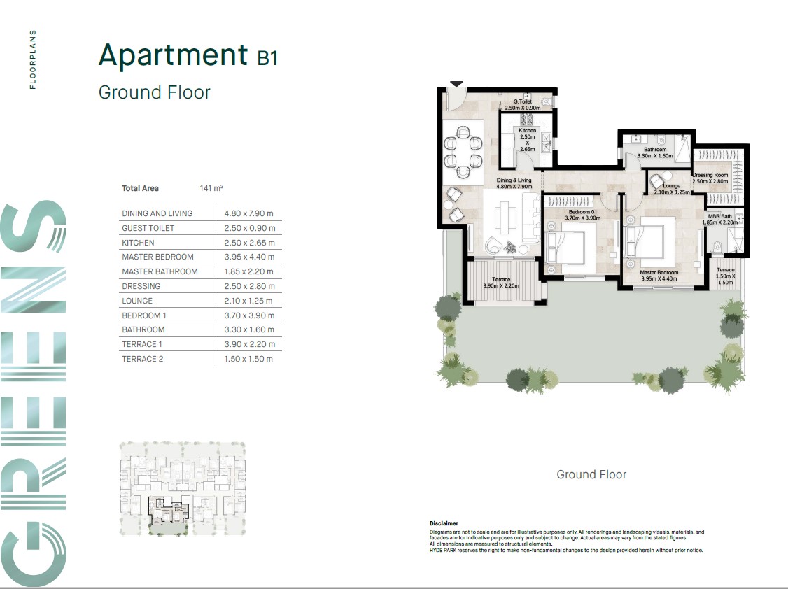 Floor plan for apartment at Hyde Park