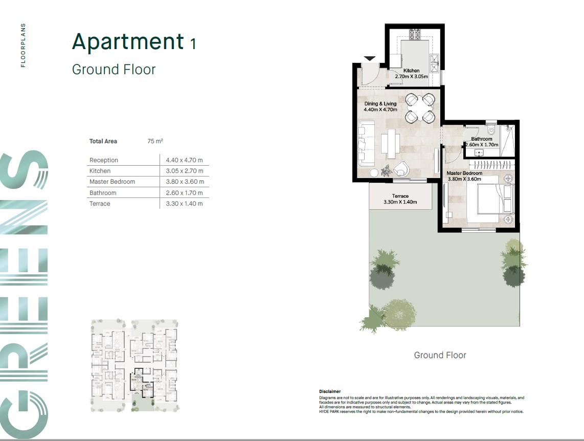 Floor plan for apartment at Hyde Park