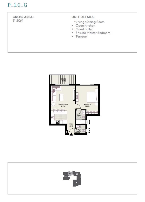 Floor plan for apartment at DISTRICT 5