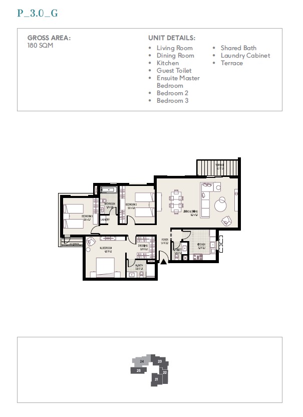 Floor plan for apartment at Plateau District 5