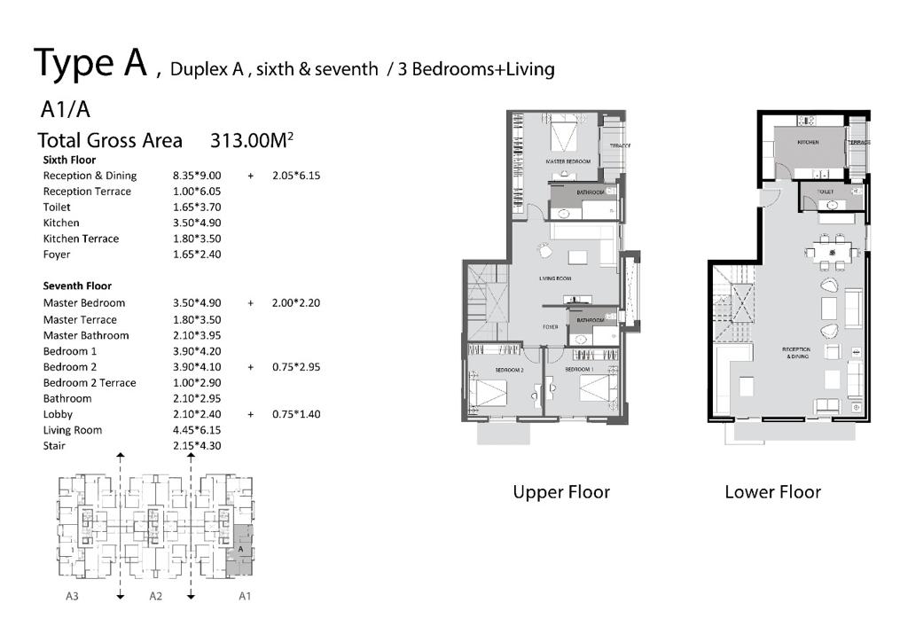 Floor plan for duplex at De Joya 3