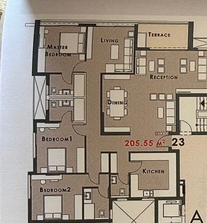 Floor plan for apartment at Palm Hills New Cairo