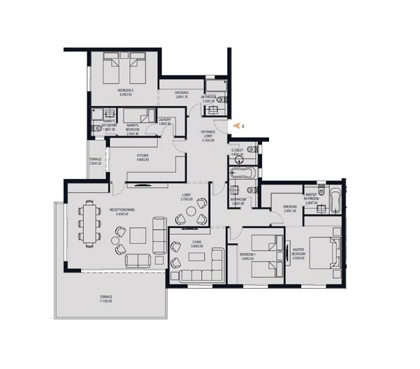 Floor plan for apartment at O West Orascom