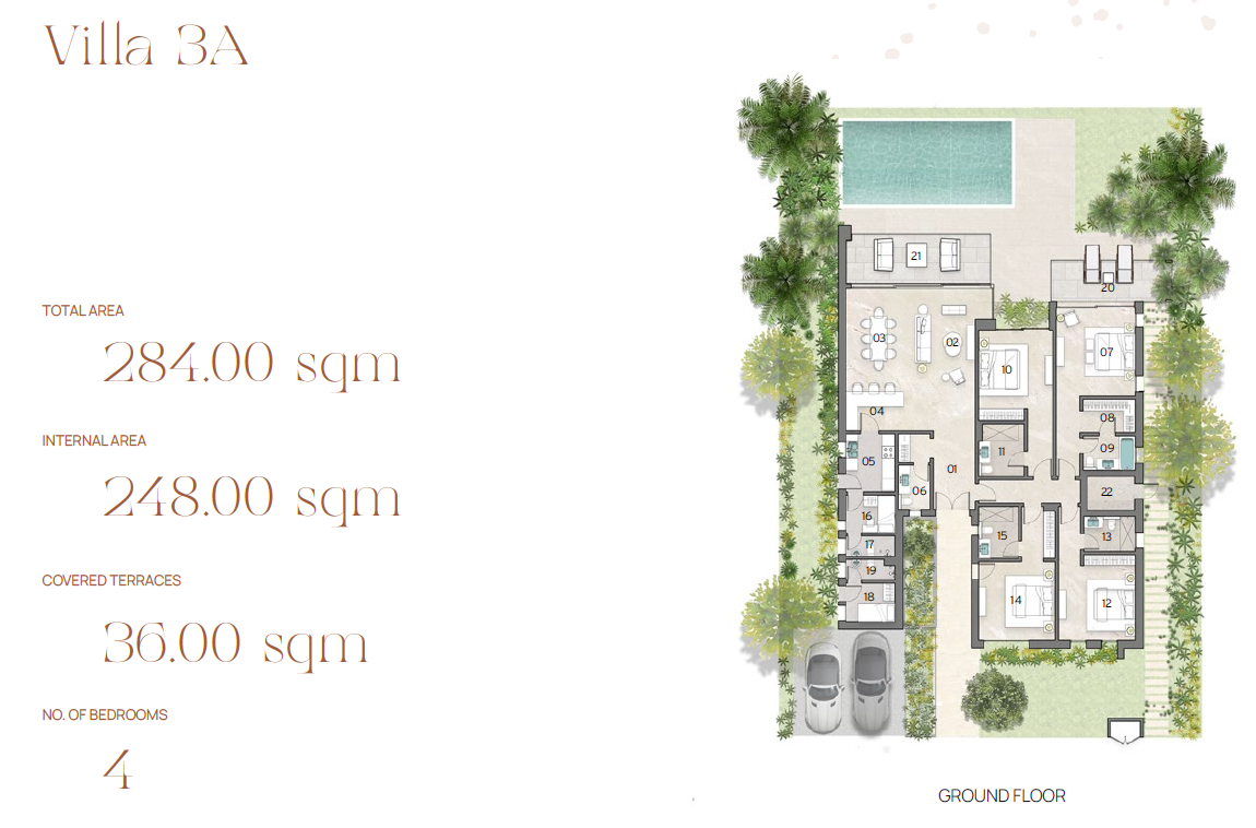 Floor plan for villa at Silversands