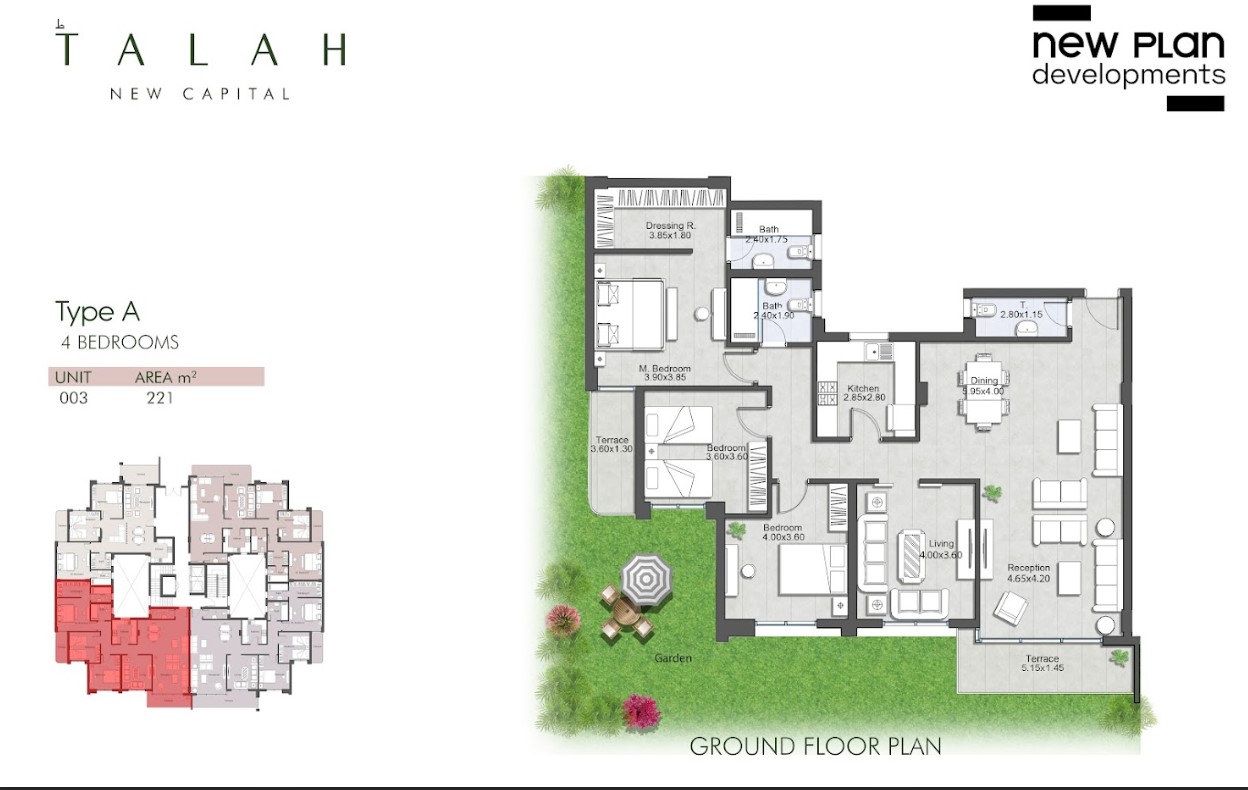 Floor plan for apartment at Talah