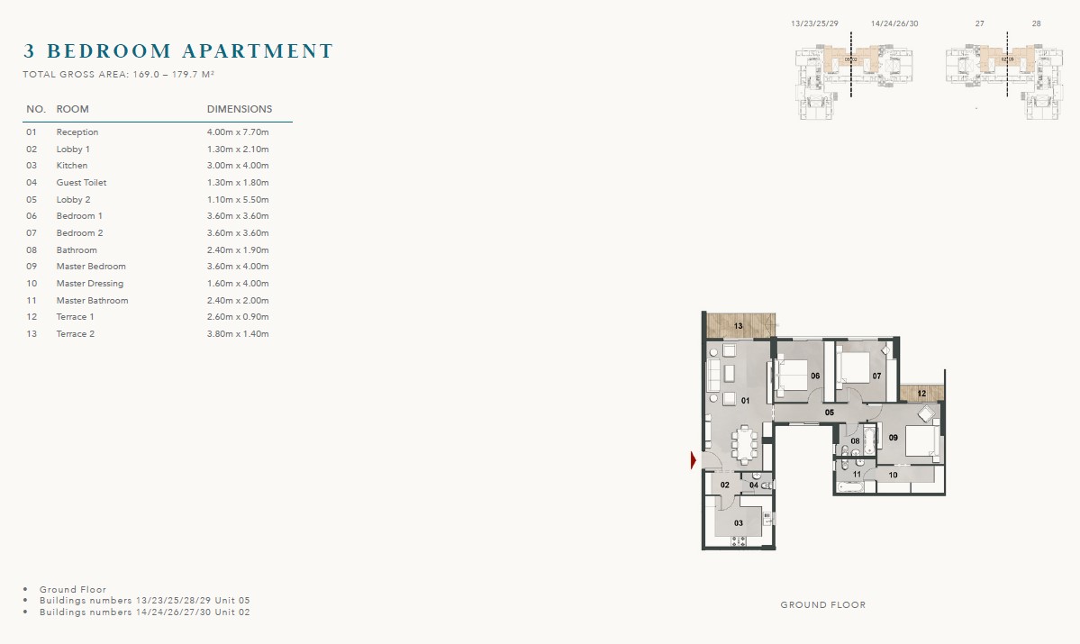 Floor plan for apartment at Vinci