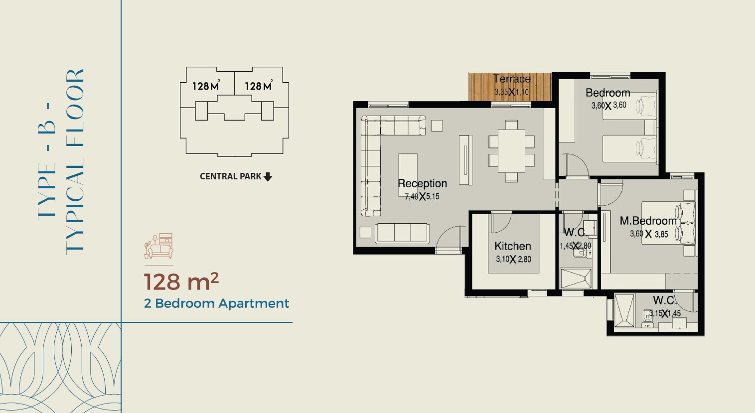 Floor plan for apartment at Nile Boulevard